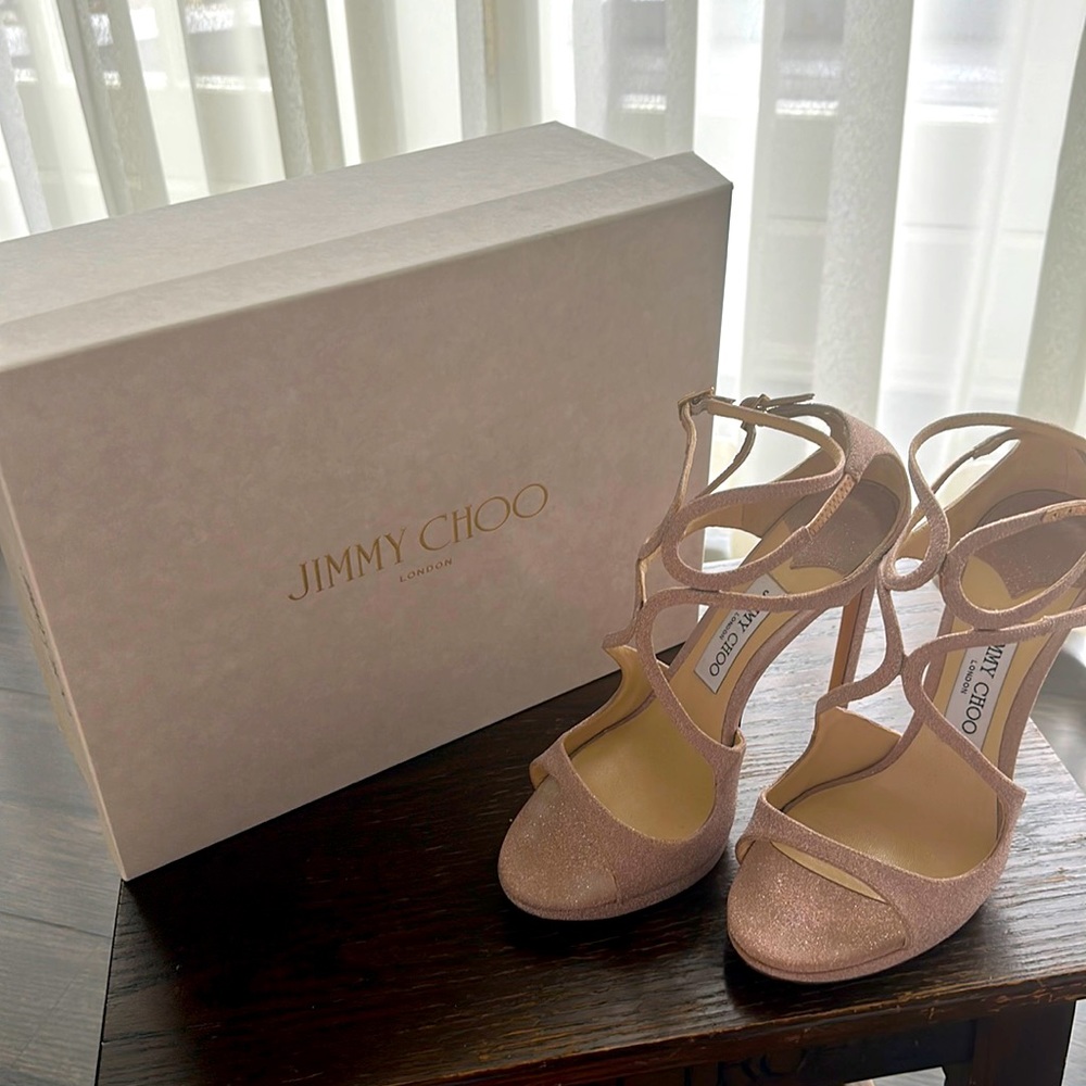 Strappy Jimmy Choo stilettos. Barely worn (2 or 3 times)